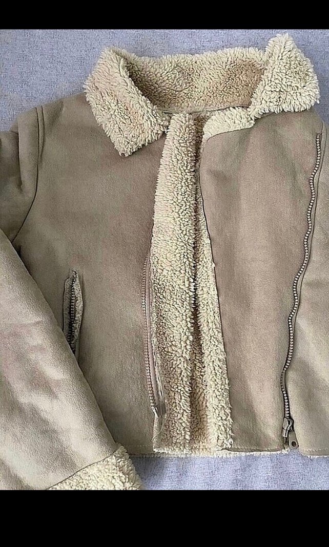 Kürklü Kısa Bej Kadın Ceket - Görsel 4