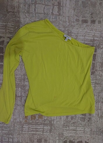Twist fosforlu yeşim bluz
