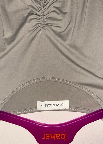 Uzun Kollu Gri Drapeli bsiiklet Yaka önden dekolteli elbise - Görsel 2