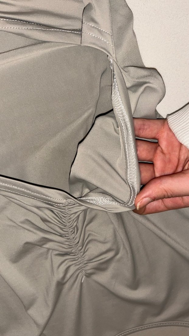 Uzun Kollu Gri Drapeli bsiiklet Yaka önden dekolteli elbise - Görsel 5