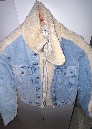 Mavi Kadın Beyaz Midi Kaban - Görsel 7