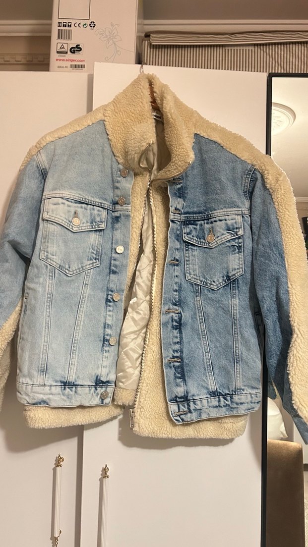 Mavi Kadın Beyaz Midi Kaban - Görsel 3