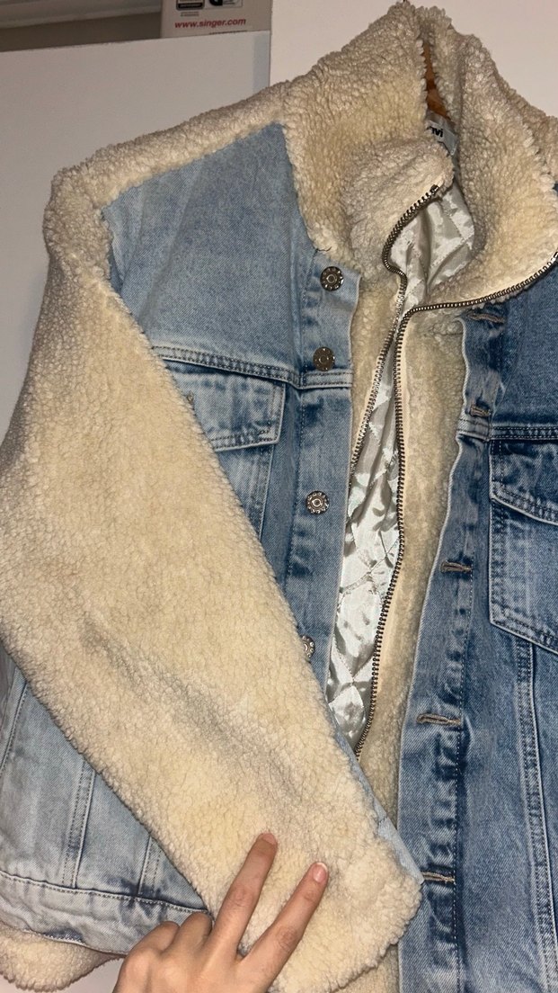 Mavi Kadın Beyaz Midi Kaban - Görsel 4