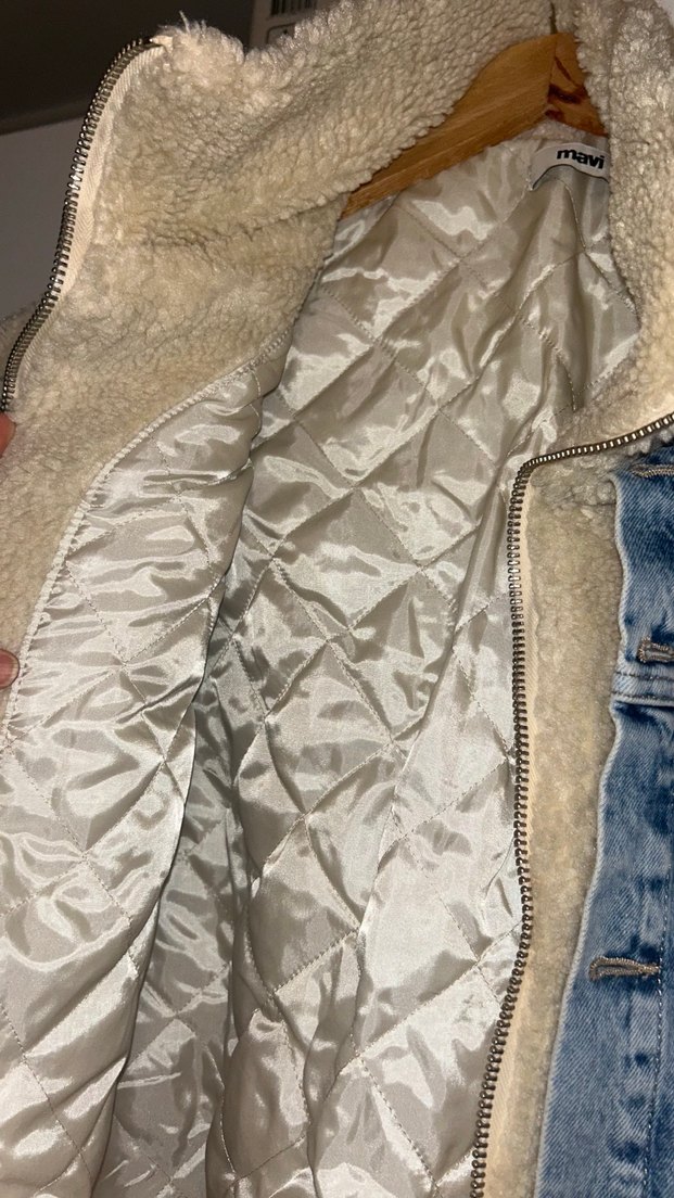 Mavi Kadın Beyaz Midi Kaban - Görsel 2