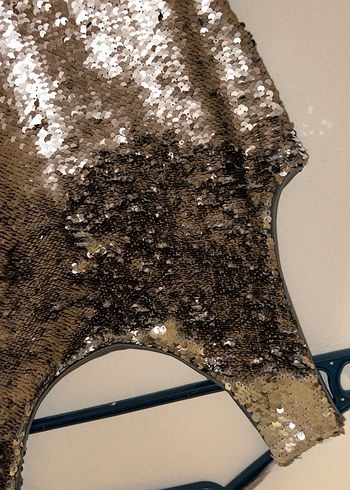 Gri pul payet Kadın Abiye Elbise - Görsel 2