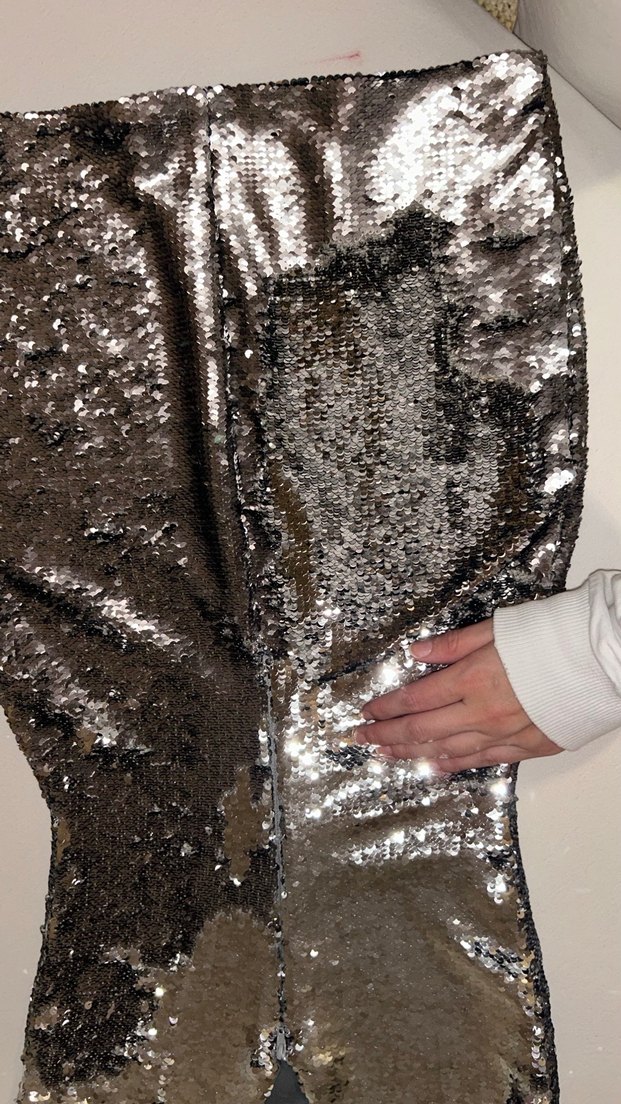 Gri pul payet Kadın Abiye Elbise - Görsel 4