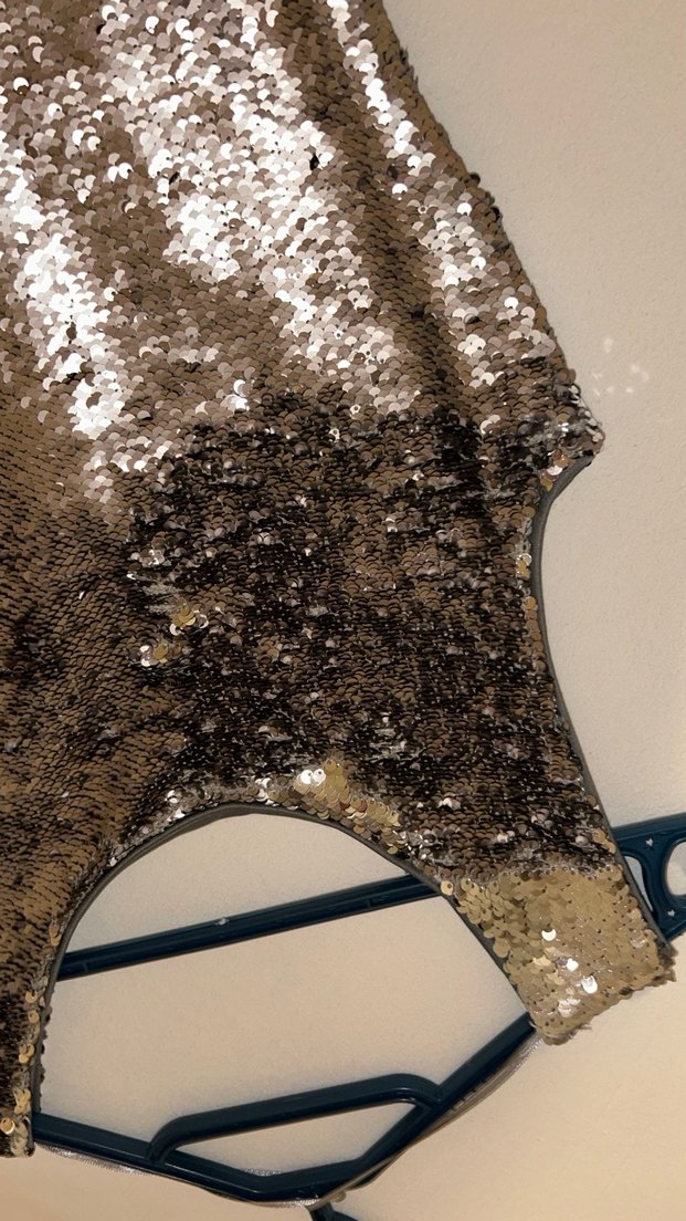 Gri pul payet Kadın Abiye Elbise - Görsel 2