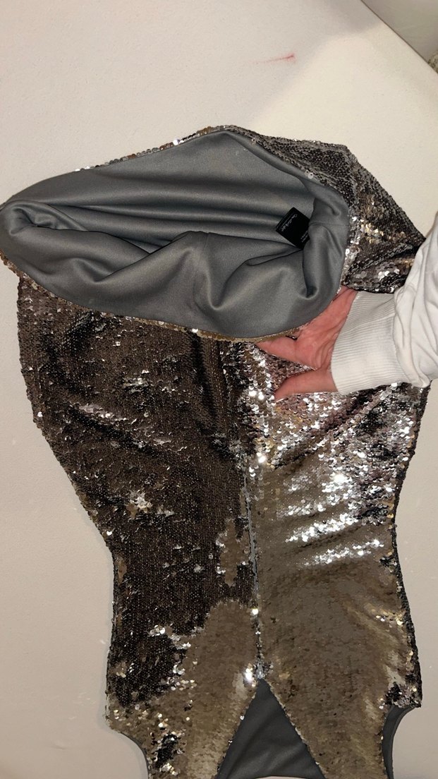 Gri pul payet Kadın Abiye Elbise - Görsel 3