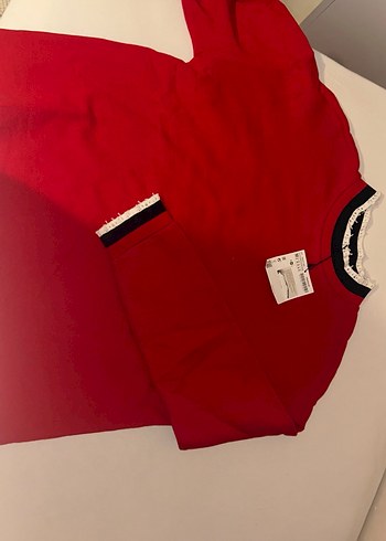 Kırmızı Kadın Sweatshirt - Görsel 3