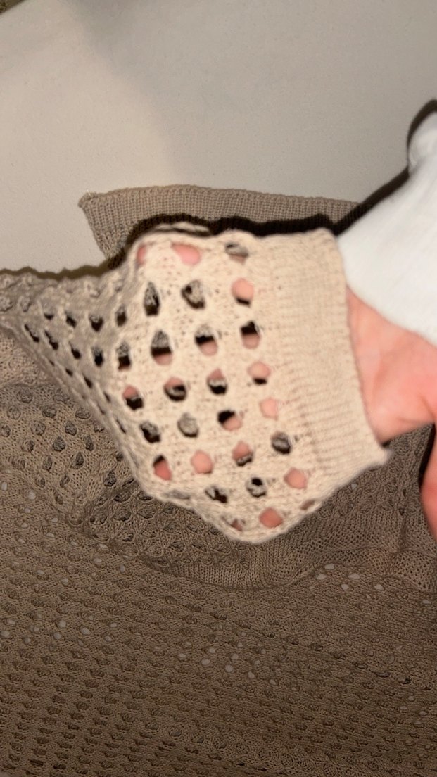 Bej Örgü Bohem Uzun Kollu Kadın Kazak etek takım - Görsel 3