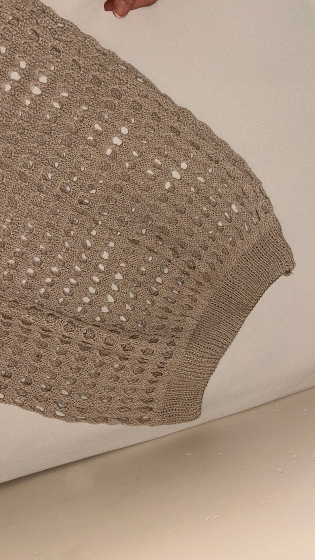 Bej Örgü Bohem Uzun Kollu Kadın Kazak etek takım - Görsel 5