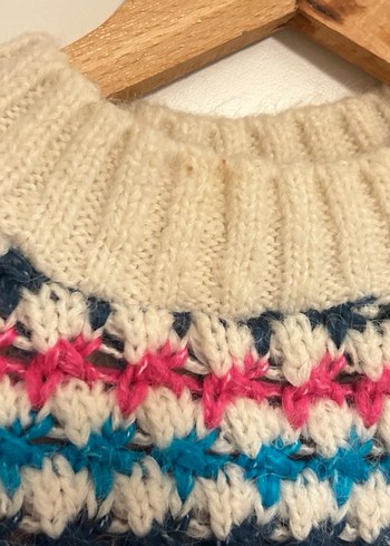 Renkli Bohem Örgü Kadın Kazak - Görsel 3