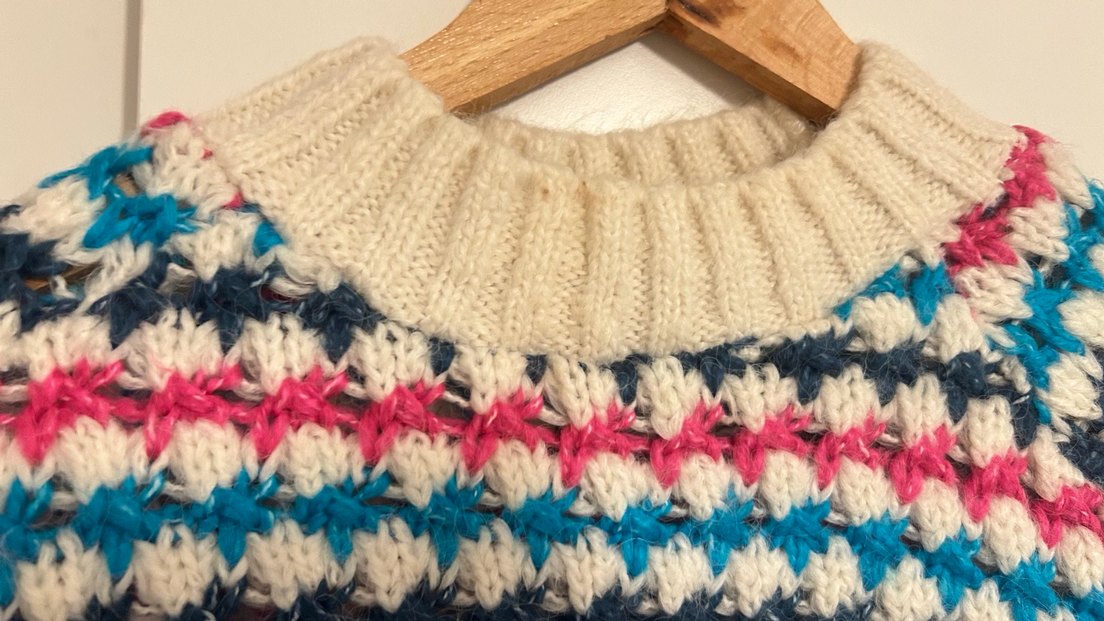 Renkli Bohem Örgü Kadın Kazak - Görsel 3