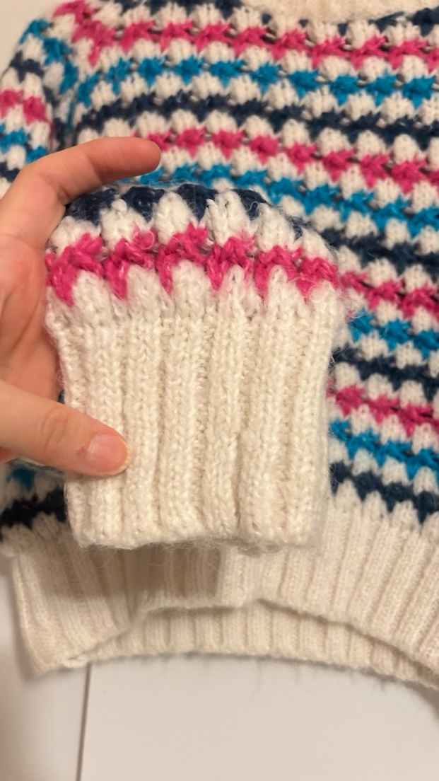 Renkli Bohem Örgü Kadın Kazak - Görsel 4