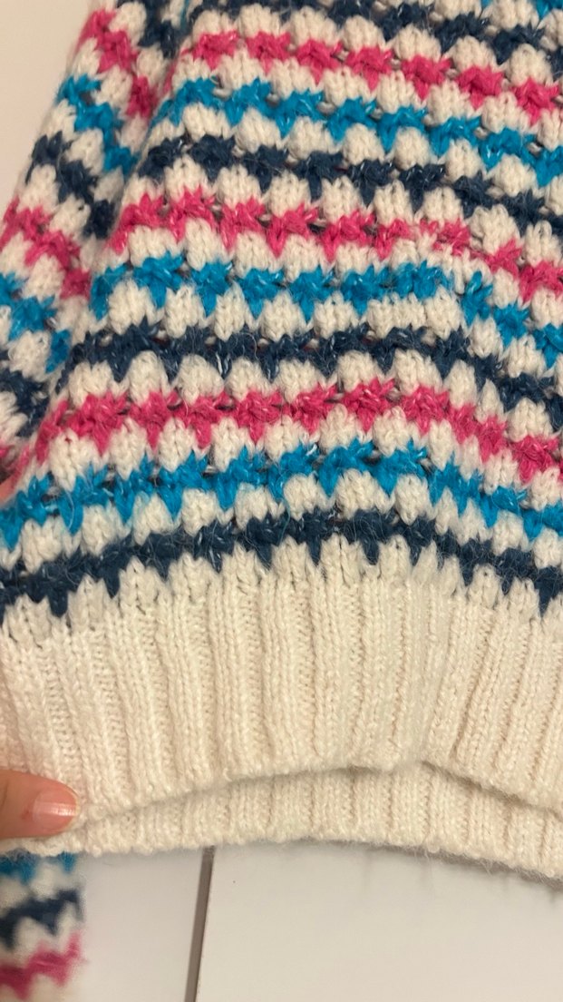 Renkli Bohem Örgü Kadın Kazak - Görsel 2