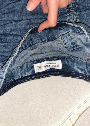 Kadın Lacivert Pileli Midi Denim straples Elbise - Görsel 5