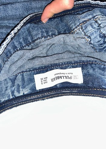 Kadın Lacivert Pileli Midi Denim straples Elbise - Görsel 7