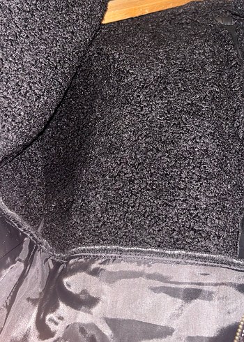 ÖZEL TASARIM Kürk Detaylı Siyah Deri Biker Ceket - Görsel 5