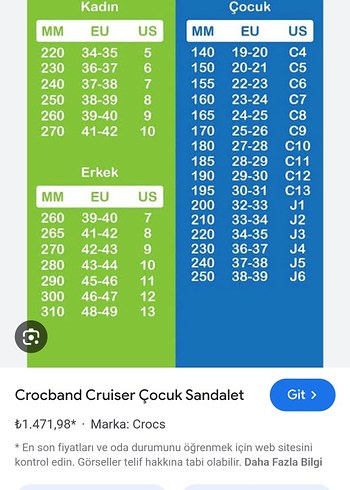 22 Beden kahverengi Renk Crocs Kahverengi Erkek Çocuk Tokalı Terlik