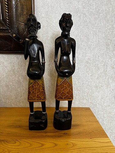 El Yapımı Ahşap İkili Figür - Görsel 7