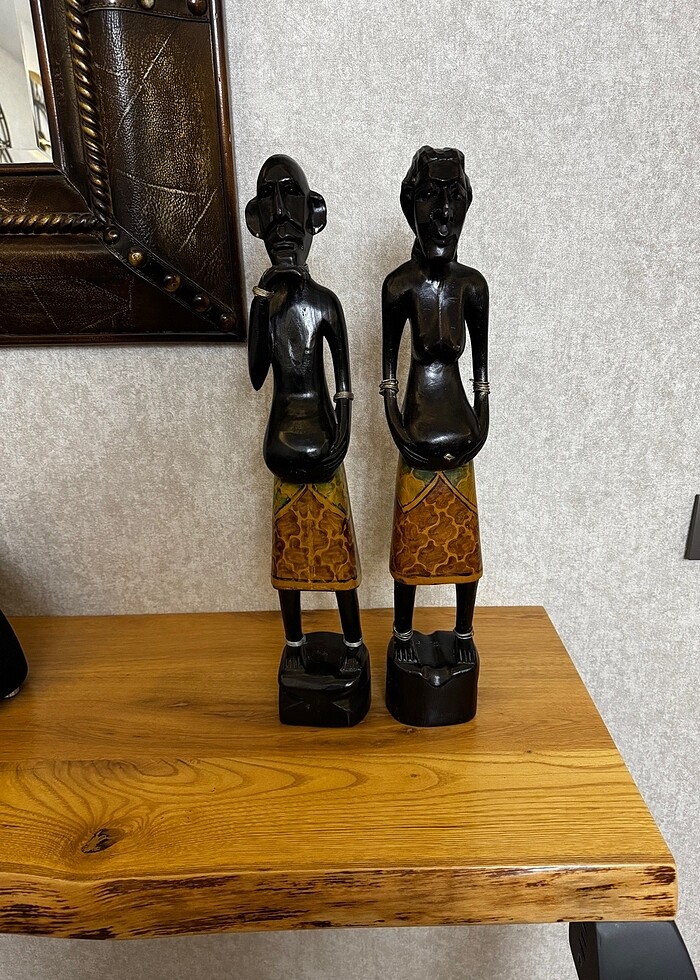 El Yapımı Ahşap İkili Figür - Görsel 3