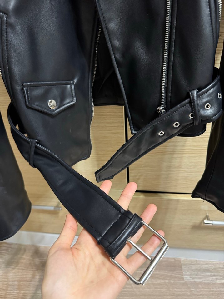 Zara deri ceket - Görsel 3