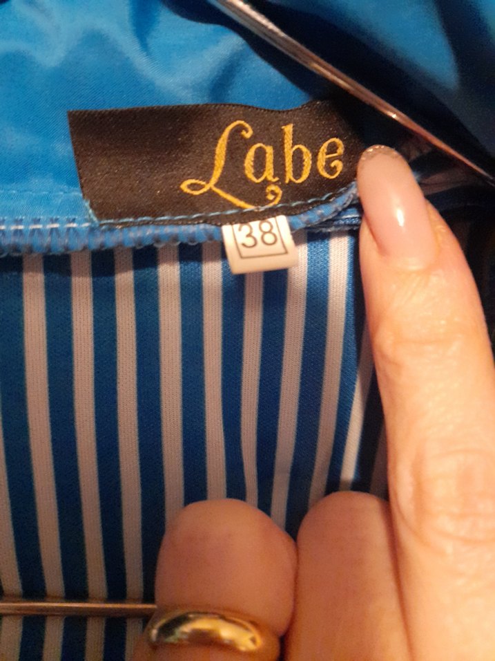 Düğmeli Mavi yagmurluk Midi Mont - Görsel 5