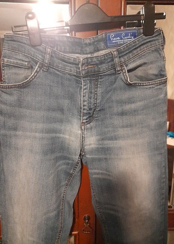 i Mavi Bol Kesim Midi Denim erkek Kot Pantolon - Görsel 3