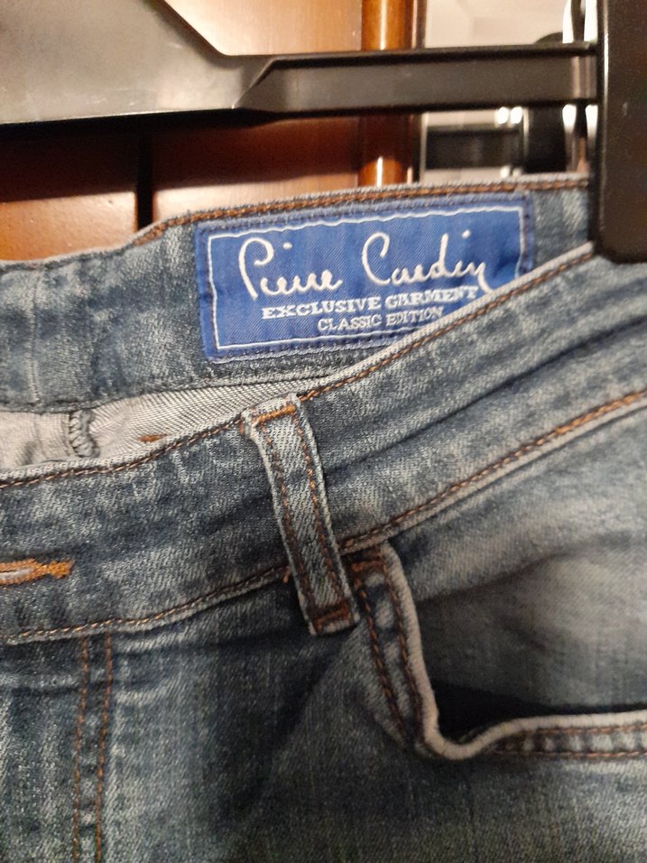 i Mavi Bol Kesim Midi Denim erkek Kot Pantolon - Görsel 4