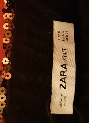 Zara Zara payetli yılan desen yüksek bel triko etek
