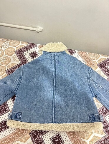 s Beden Zara mavi biker ceket
