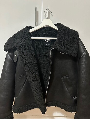 m Beden siyah Renk Zara astar detaylı biker ceket
