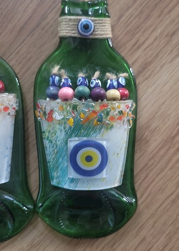 Renkli Yeşil Cam Duvar Süsü Seti - Görsel 2