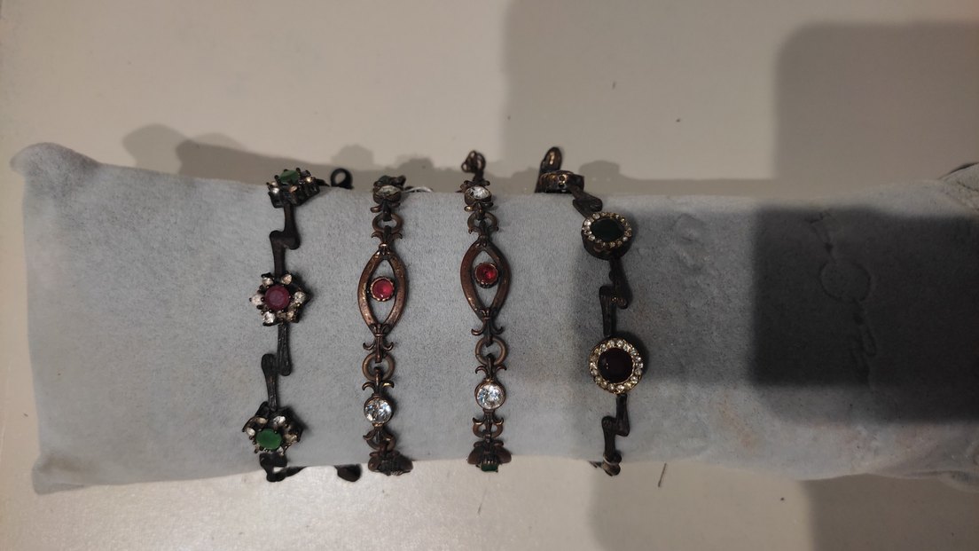 Vintage İşlemeli Zincir Detaylı Kadın Bileklik - Görsel 2