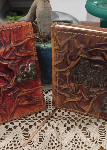 El Yapımı Deri Kapaklı Sanat defteri - Görsel 2