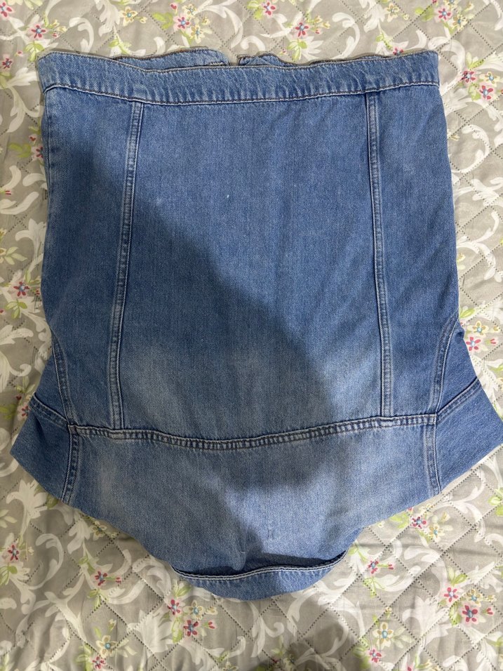 Mavi Düğmeli Kadın Kot Ceket - Görsel 3