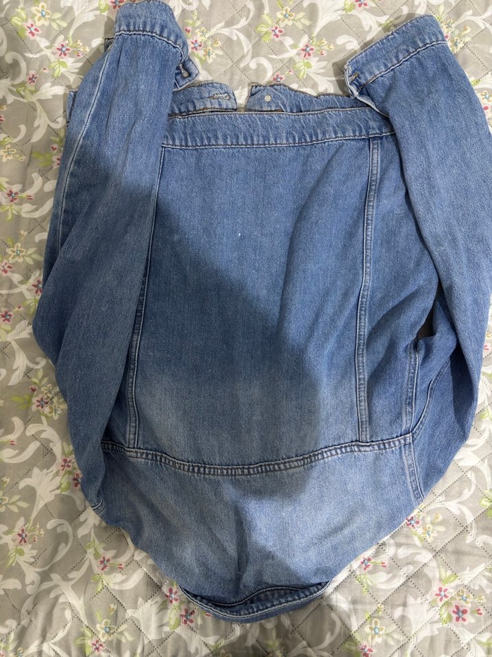 Mavi Düğmeli Kadın Kot Ceket - Görsel 4