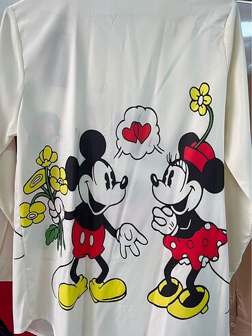 m Beden beyaz Renk Mickey Minnie Mouse Gömlek