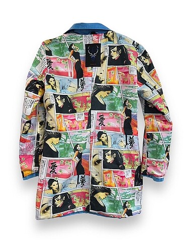 American Vintage Manga Karakter Desenli Mont