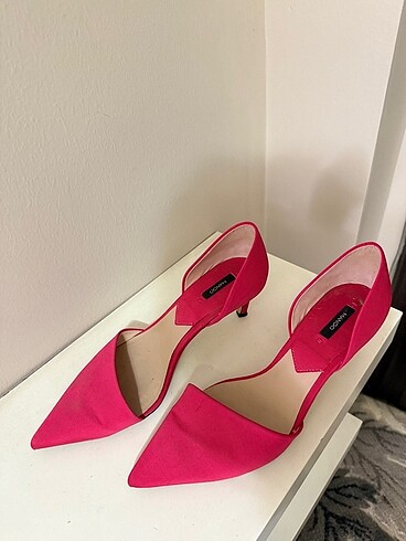 38 Beden Fuşya pembe kısa topuk stilletto