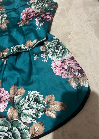 Vs çiçekli saten takım - Görsel 3