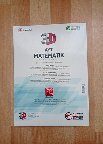  3D Ayt Matematik Soru Bankası 