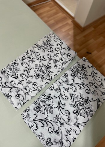 Gri Desenli Klasik Perde kanat - Görsel 3