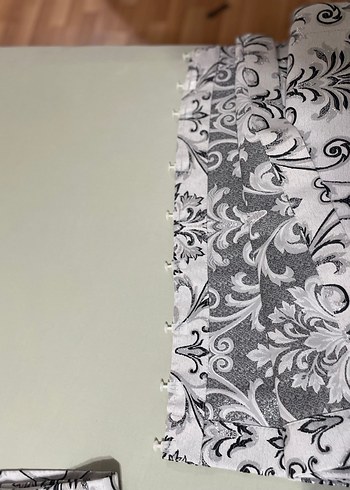 Gri Desenli Klasik Perde kanat - Görsel 4