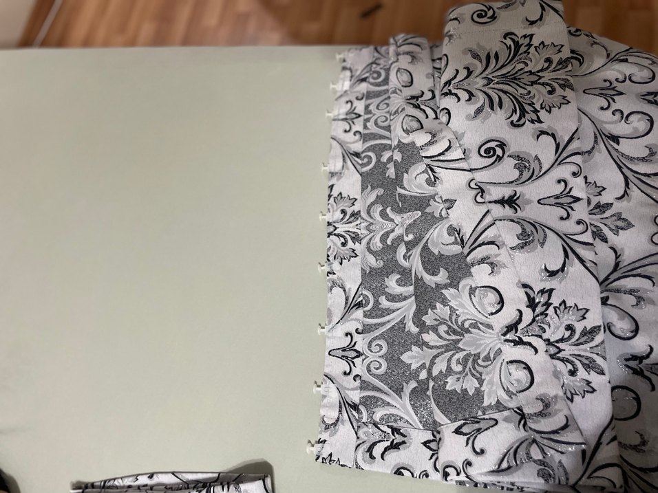 Gri Desenli Klasik Perde kanat - Görsel 4