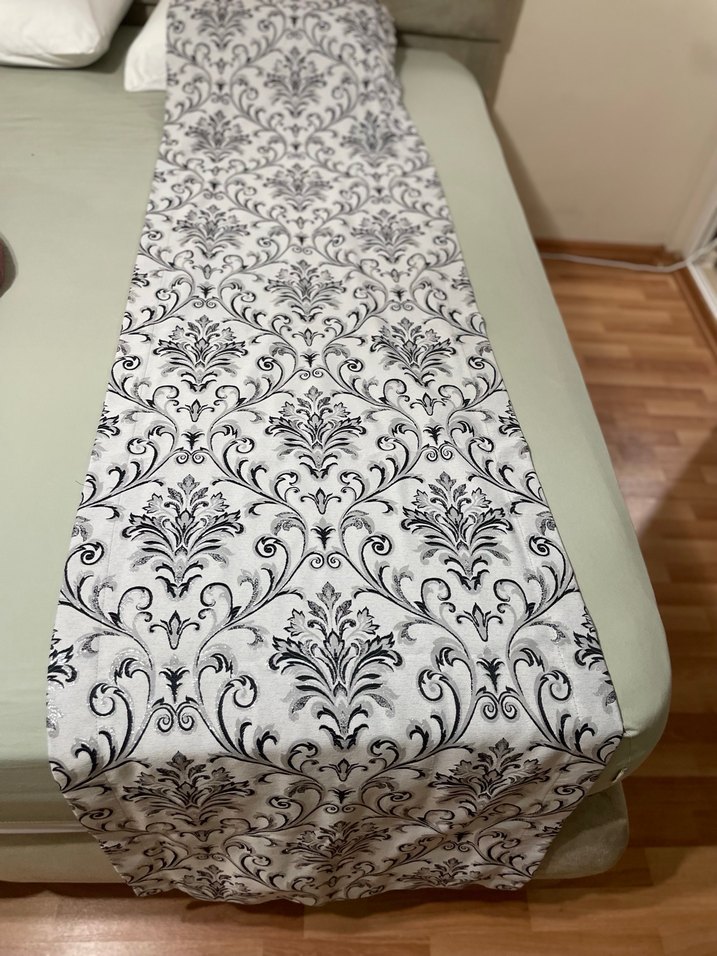 Gri Desenli Klasik Perde kanat - Görsel 5