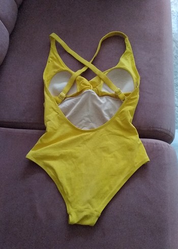 Sarı Drapeli İnce Askılı Mayo - Görsel 2