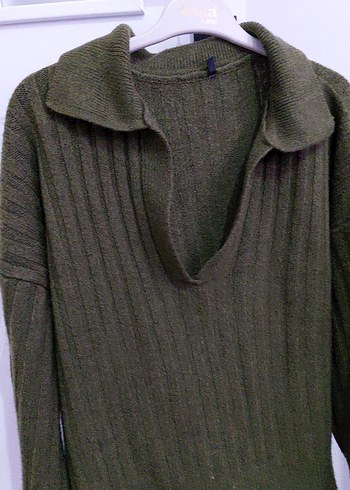 Yaka Detaylı Örgü Kadın Kazak - Görsel 2