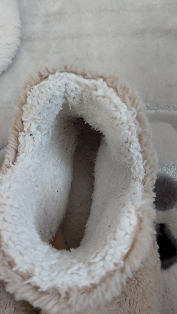 Kızlar İçin Bej Sıcak Peluş Ev Terliği - Görsel 2