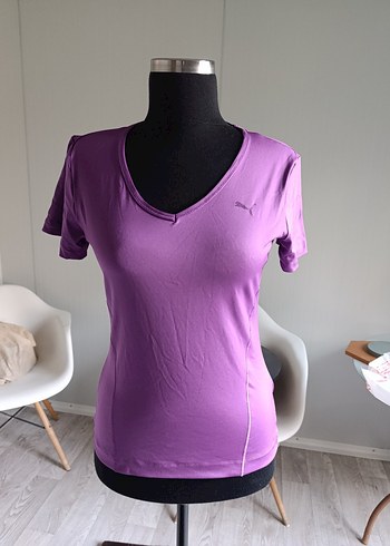 PUMA Mor V Yaka Kısa Kollu Atlet - Görsel 9